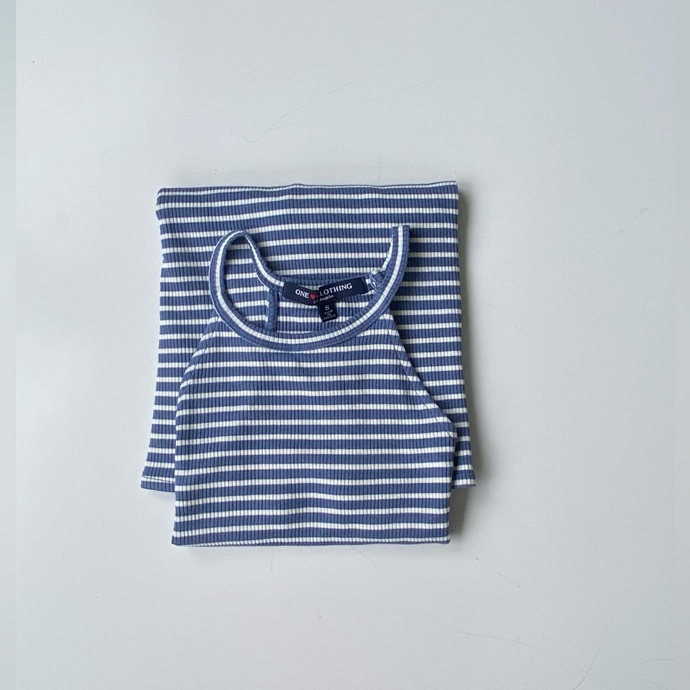 One Love Clothing, Sleeveless Striped Ribbed Knit Dress, Racerback Dress Sz: S - Picture 8 of 8